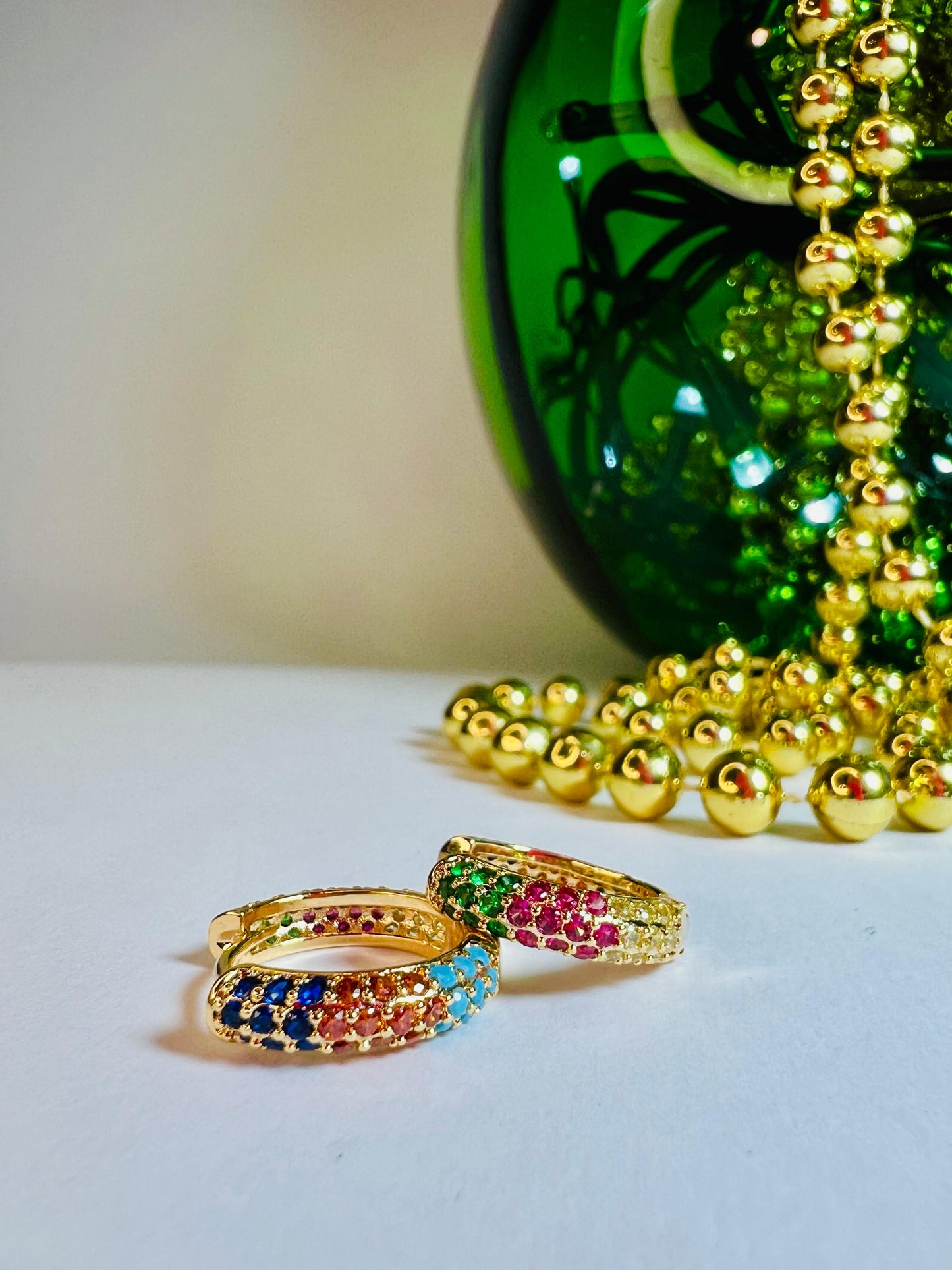 CERCHI ORO CON ZIRCONI COLORATI