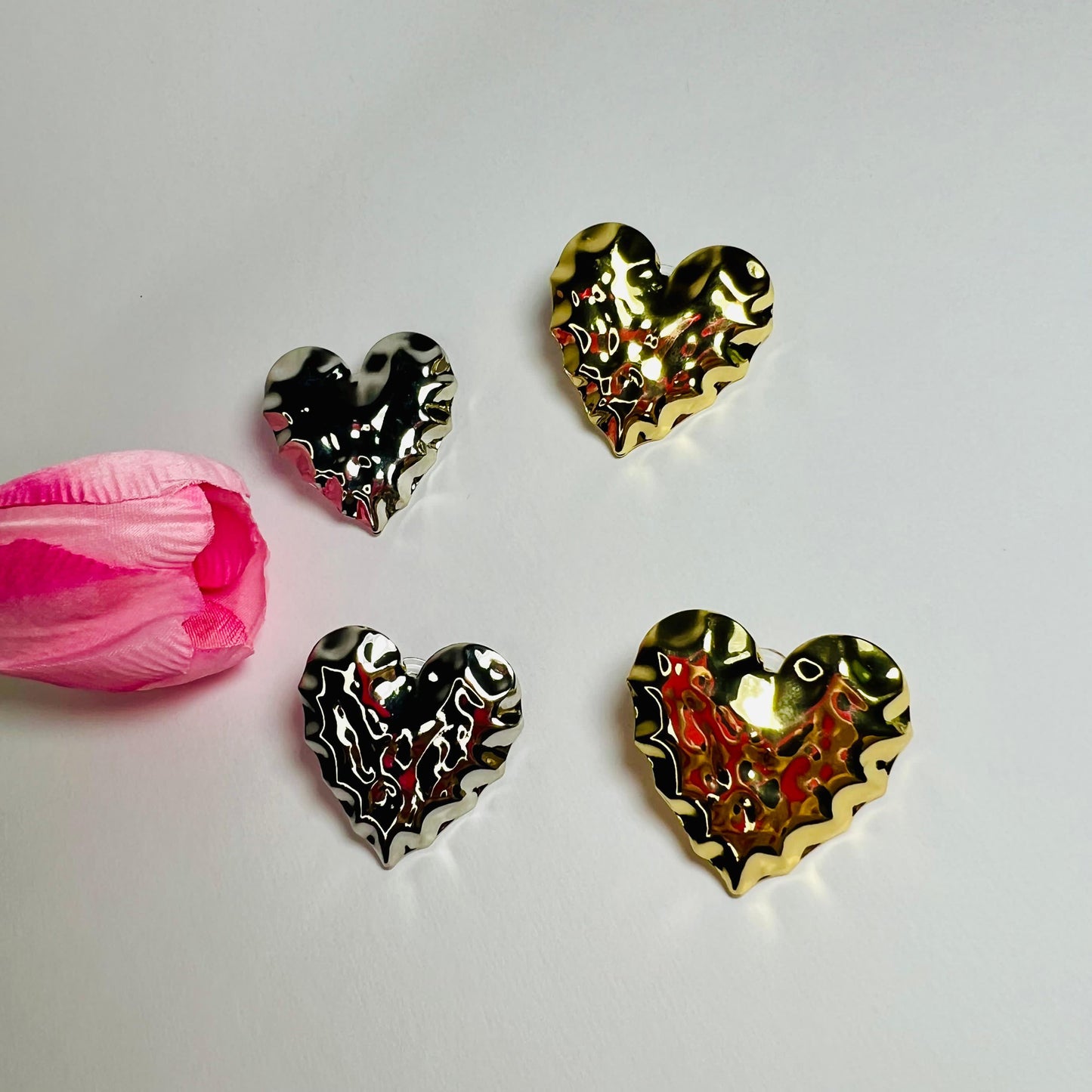 ORECCHINI CUORE MARTELLATO