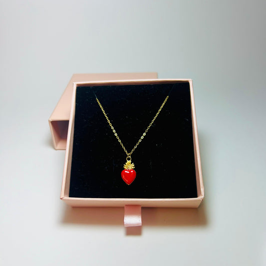 COLLANA CUORE SACRO ROSSO