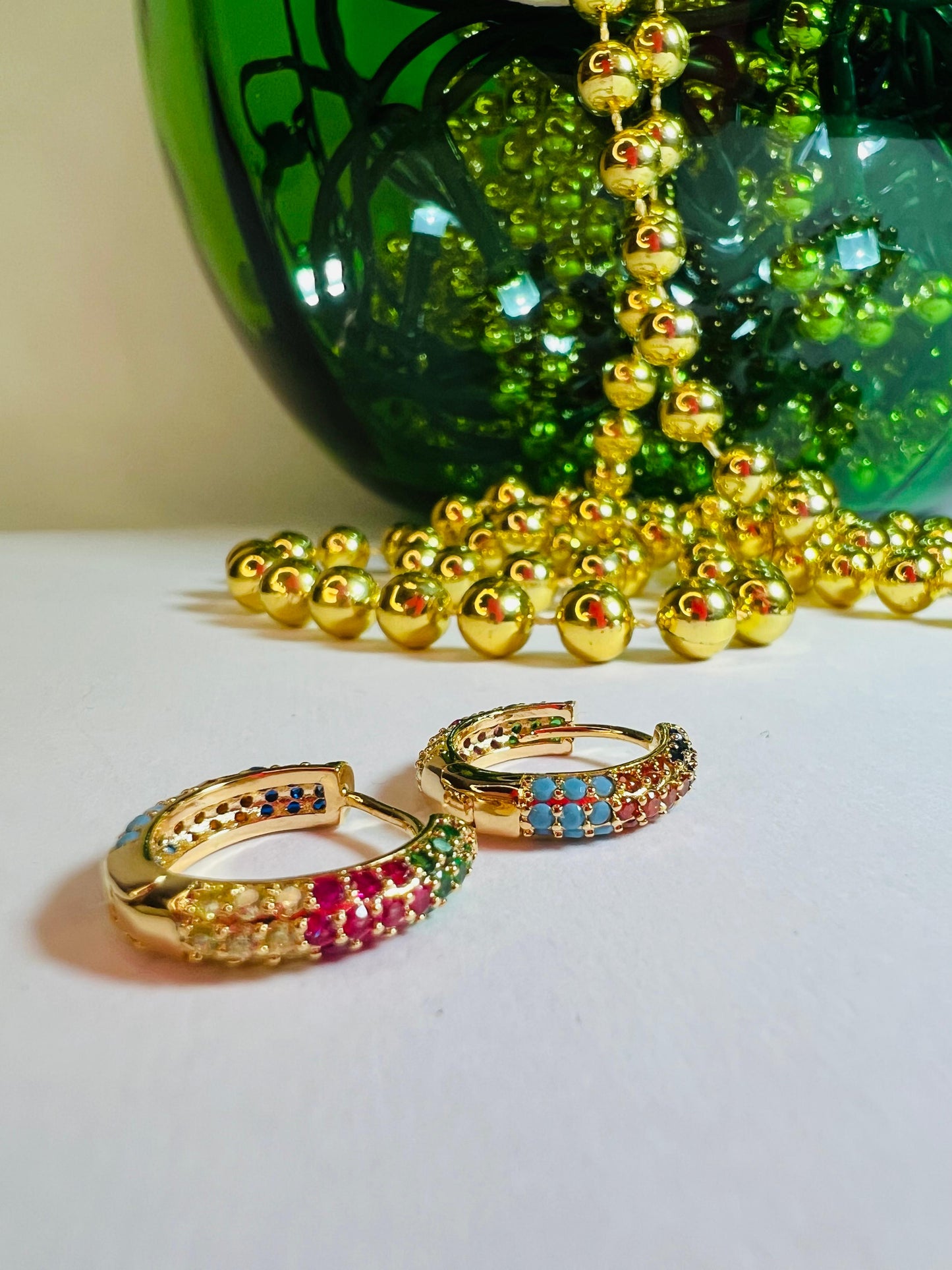 CERCHI ORO CON ZIRCONI COLORATI