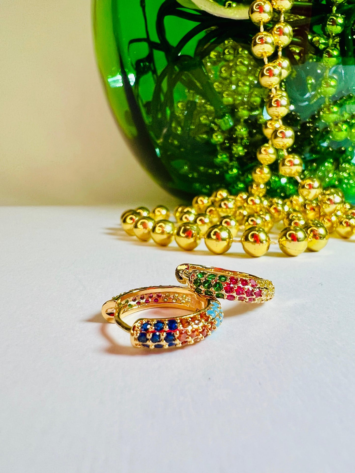 CERCHI ORO CON ZIRCONI COLORATI