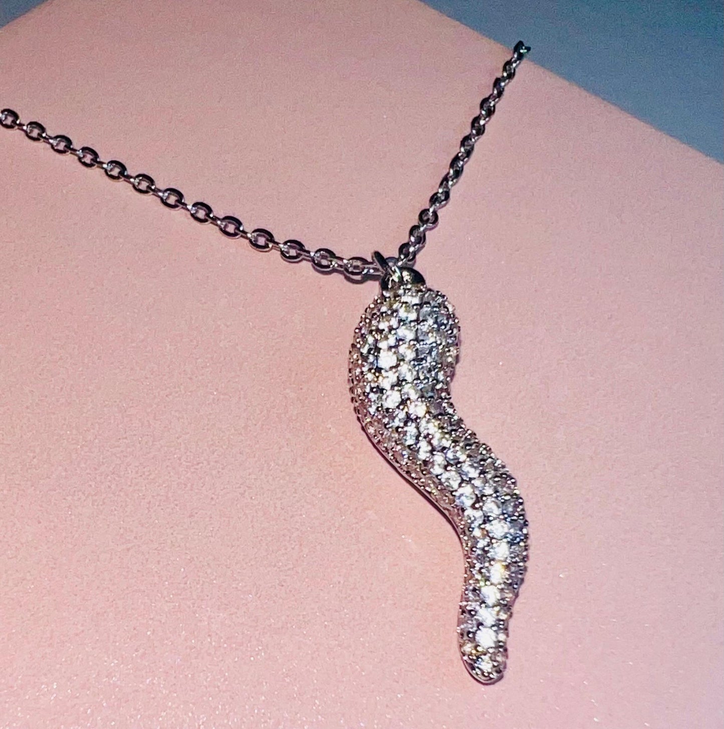 COLLANA CORNO ZIRCONI