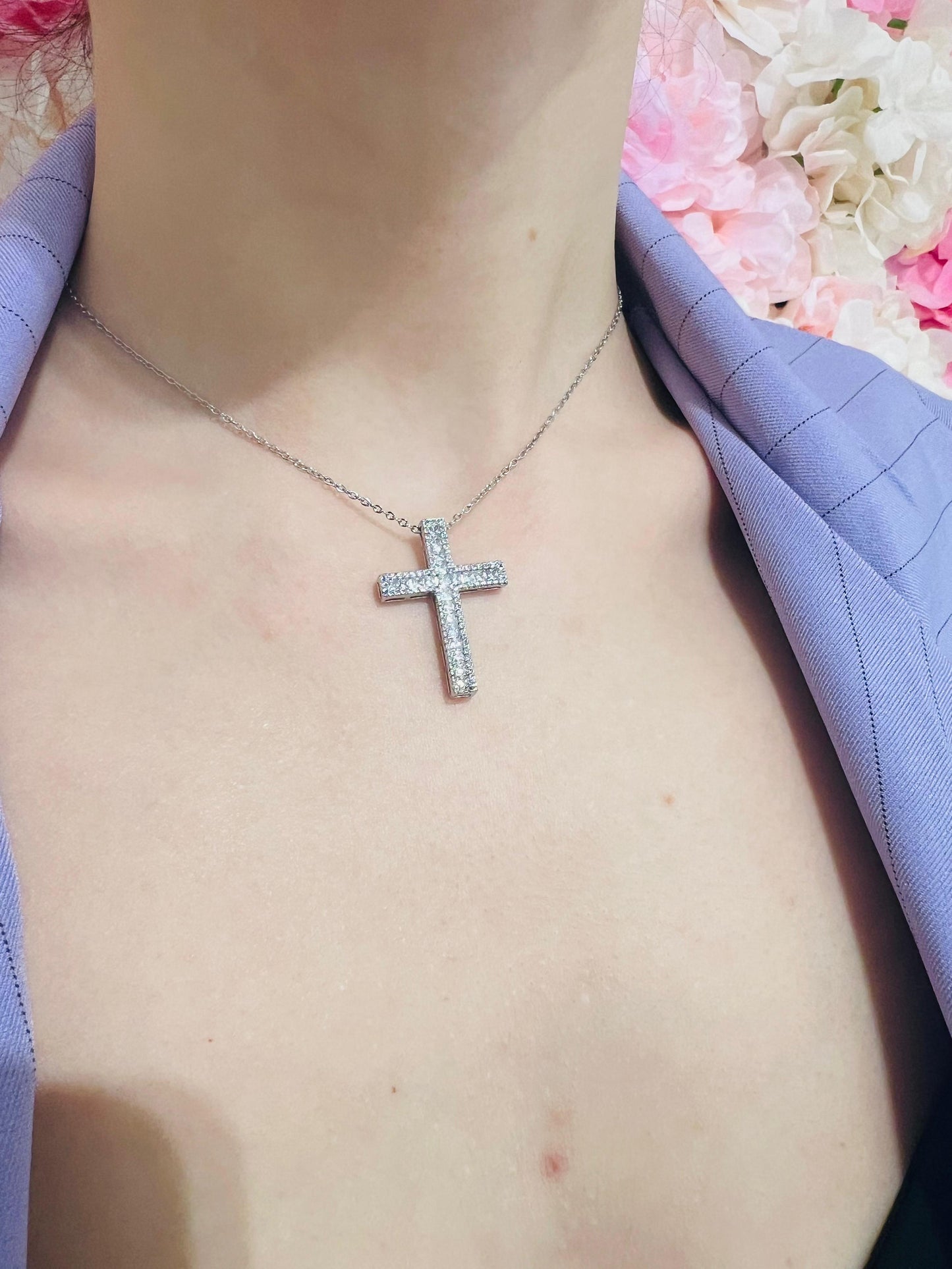 COLLANA CROSS ZIRCONI