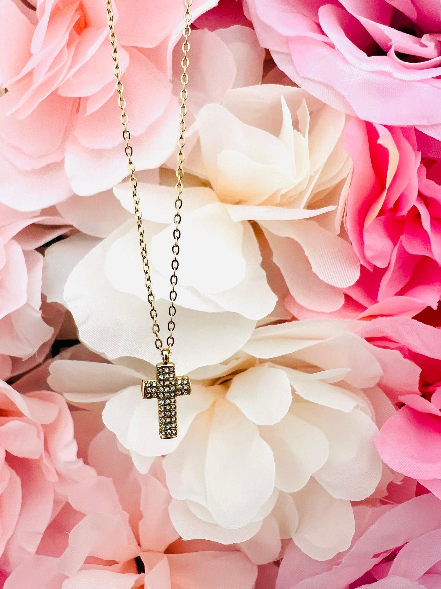 COLLANA CROSS CON ZIRCONI