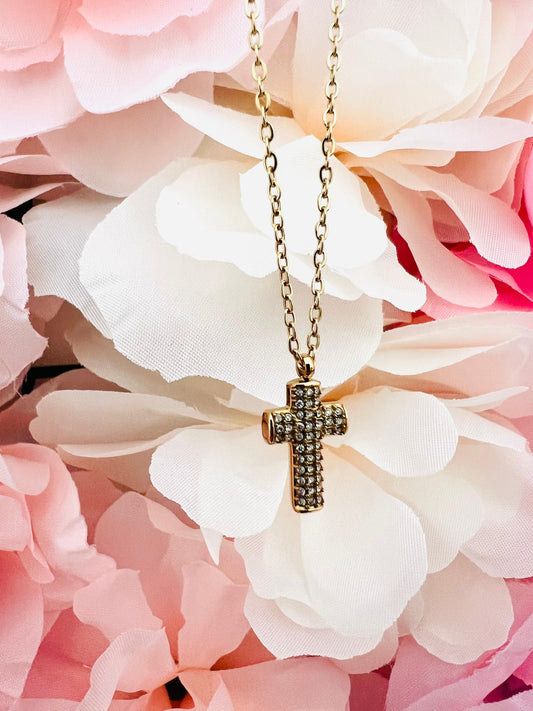 COLLANA CROSS CON ZIRCONI