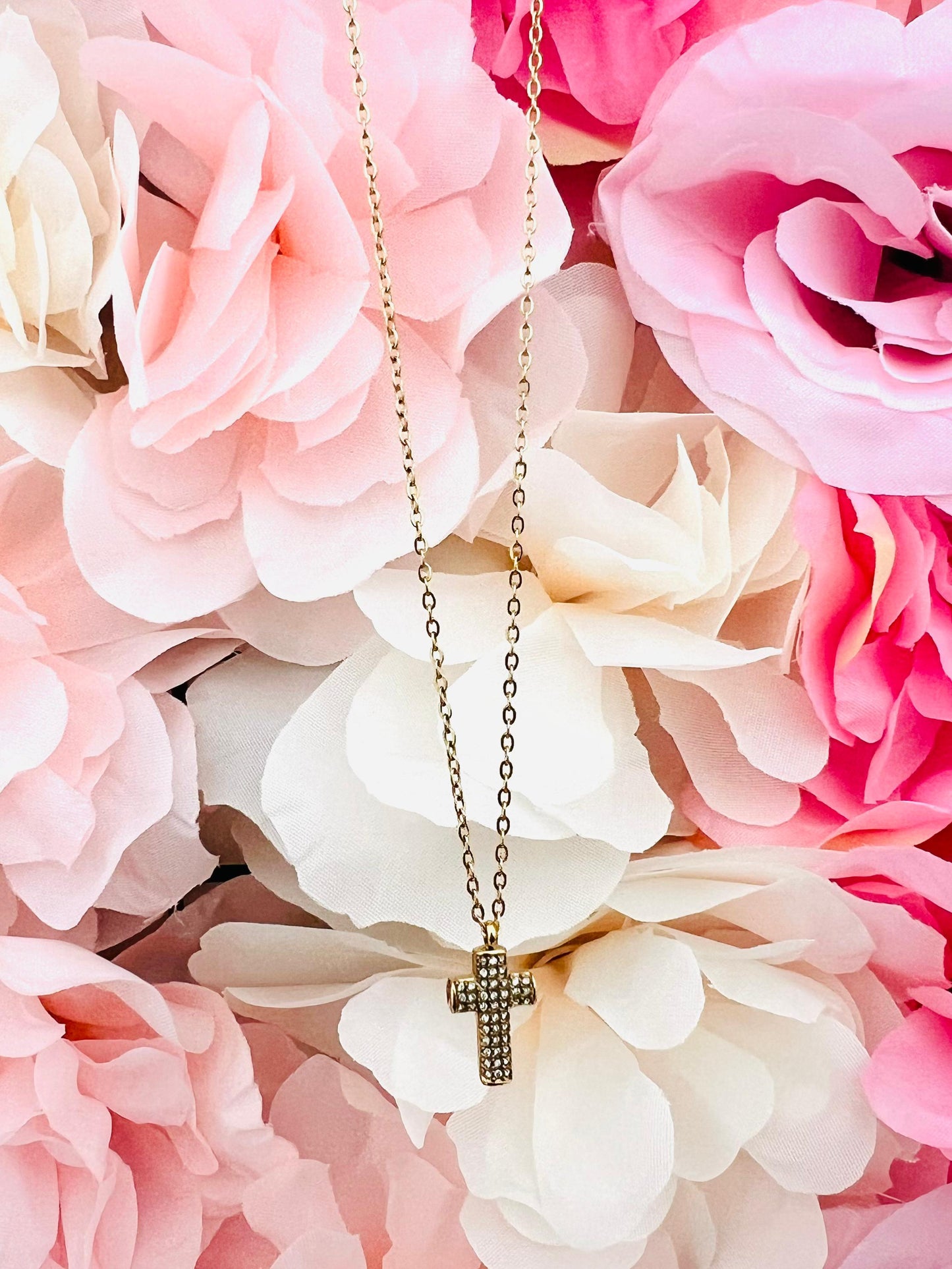 COLLANA CROSS CON ZIRCONI