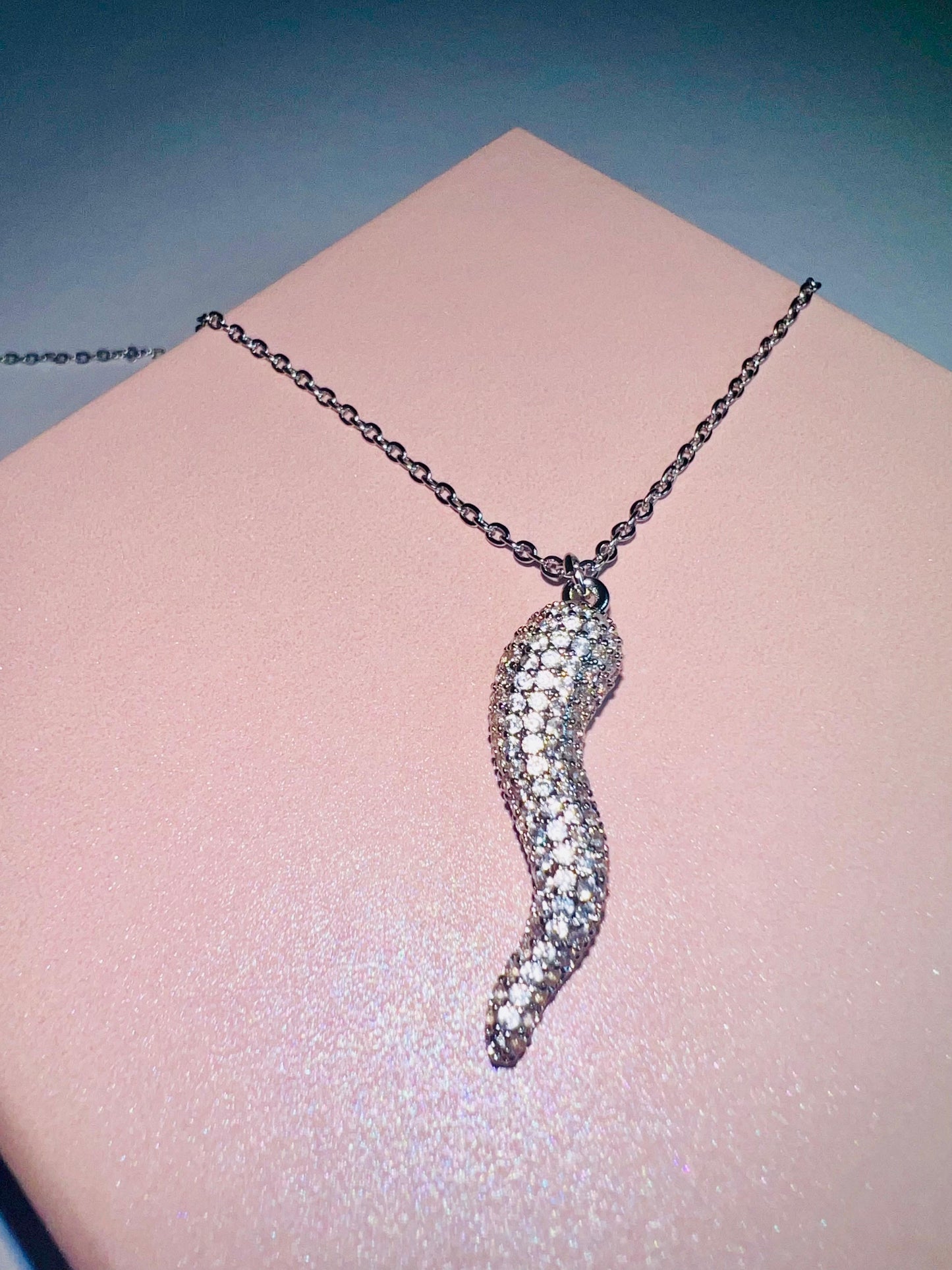 COLLANA CORNO ZIRCONI