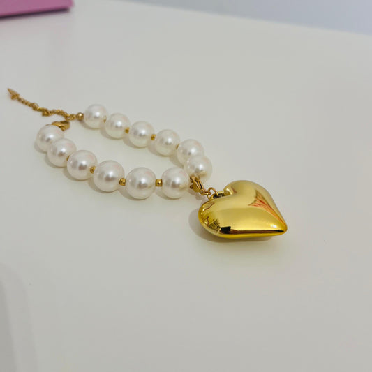 BRACCIALE CUORE PERLE