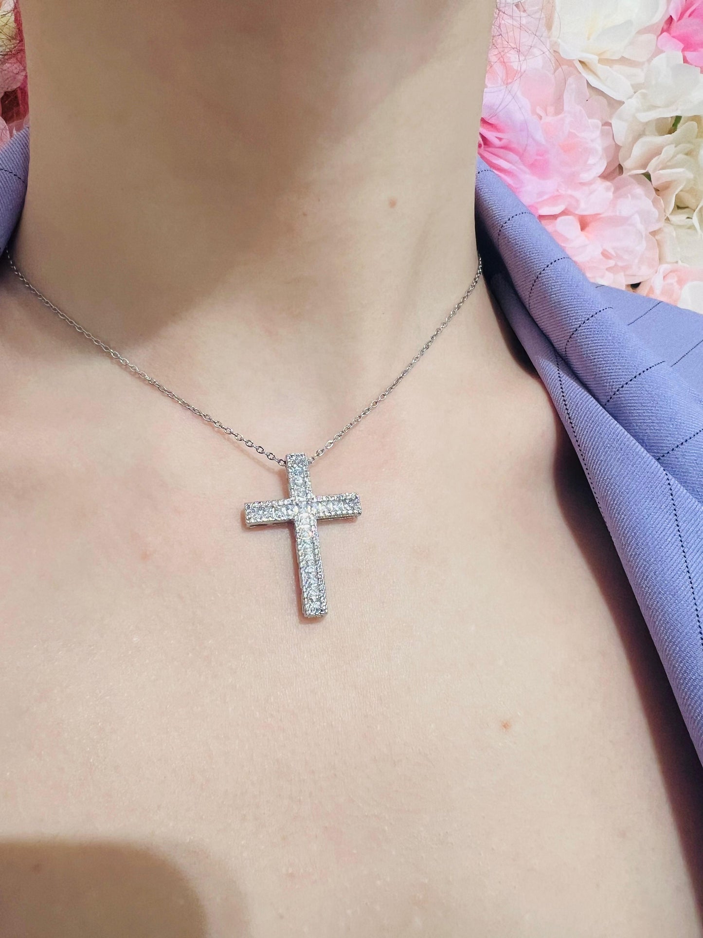 COLLANA CROSS ZIRCONI