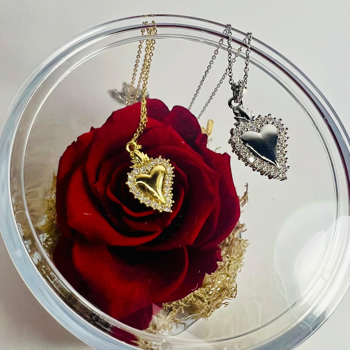 COLLANA CUORE SACRO ZIRCONI