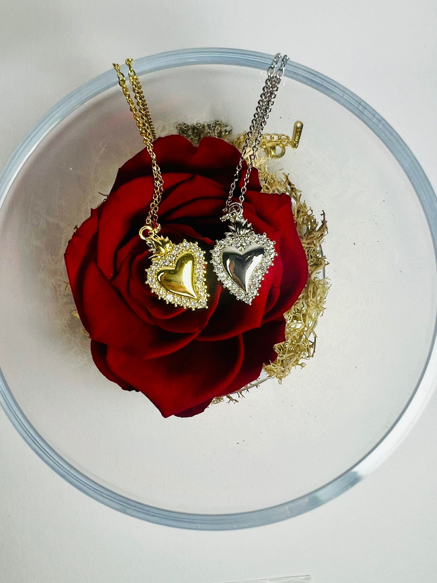 COLLANA CUORE SACRO ZIRCONI